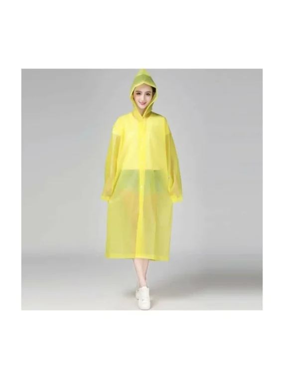 Bay Kadın Yağmurluk Unisex Kaliteli Sarı Renk Eva Kumaş Yağmurluk