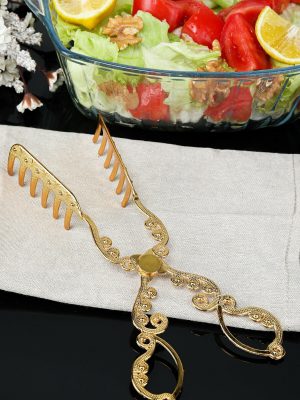 Lüx Zamak Gold Servis Ve Sunum Makarna Salata Maşası