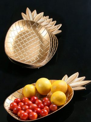 Dekoratif Ananas Tepsi Gold