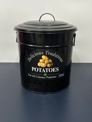 Metal Patates Soğanlık Kovası Çeyizlik Büyük Boy 1 Adet - Siyah