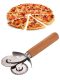 Bambu Saplı Çift Çelik Bıçaklı Lüx Pizza Kesici