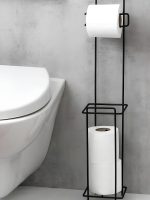 Kaliteli Siyah Ayaklı Tuvalet Kağıtlığı Kağıtlık Paslanmaz Yedekli Tuvalet Wc Banyo Tuvalet